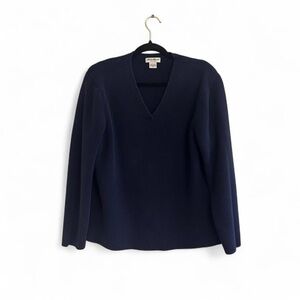 90’s Vintage Eddie Bauer Deep Blue V-Neck Sweater‎